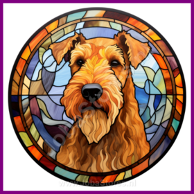 Diamond Painting Buntglas Hund - Airedaleterrier 04