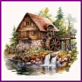 Diamond Painting Wassermühle 09