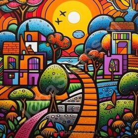 Diamond Painting Bunte Landschaften 04