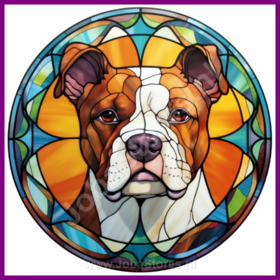 Diamond Painting Buntglas Hund - American Staffordshire terrier 01