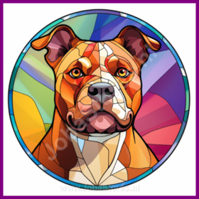 Diamond Painting Buntglas Hund - American Staffordshire terrier 03