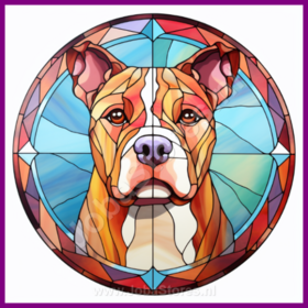 Diamond Painting Buntglas Hund - American Staffordshire terrier 04