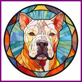 Diamond Painting Buntglas Hund - Argentinischer Hund 01