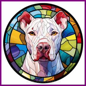 Diamond Painting Buntglas Hund - Argentinischer Hund 03