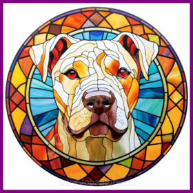 Diamond Painting Buntglas Hund - Argentinischer Hund 04