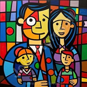 Diamond Painting Bunte Menschen 01