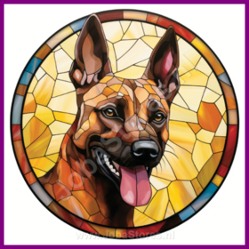 Diamond Painting Buntglas Hund - Belgischer Schäferhund 06