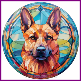 Diamond Painting Buntglas Hund - Belgischer Schäferhund 07