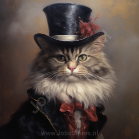 Diamond Painting Aristokratische Katze mit Hut 01