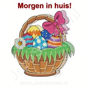 Diamond Painting Stehender Osterschmuck mit Lichtern Eierkorb (19cm)