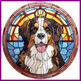 Diamond Painting Buntglas Hund - Berner Sennenhund 01