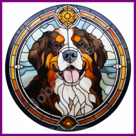 Diamond Painting Buntglas Hund - Berner Sennenhund 04