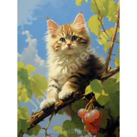 Diamond Painting Katze im Baum 01