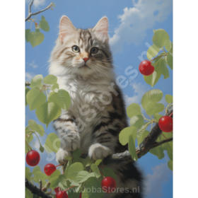 Diamond Painting Katze im Baum 03