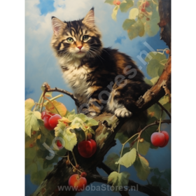 Diamond Painting Katze im Baum 04