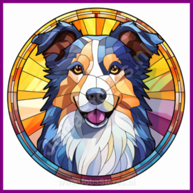 Diamond Painting Buntglas Hund - Border Collie  02