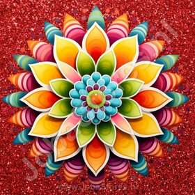 Diamond Painting Mandala Rot 02