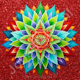 Diamond Painting Mandala Rot 05