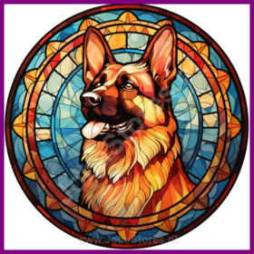 Diamond Painting Buntglas Hund - Deutscher Schäferhund 04