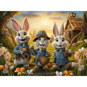 Diamond Painting Handige Hasen 01