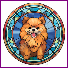 Diamond Painting Buntglas Hund - Zwergspitz - Pomeranian 02