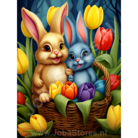 Diamond Painting Bunter Osterhase 01
