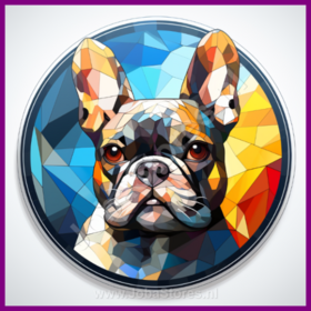Diamond Painting Buntglas Hund - Französische Bulldogge 04