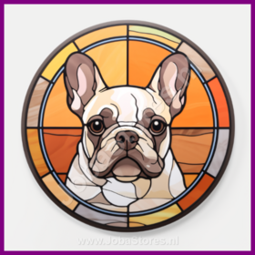 Diamond Painting Buntglas Hund - Französische Bulldogge 05