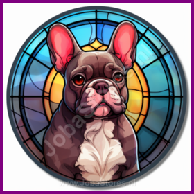 Diamond Painting Buntglas Hund - Französische Bulldogge 06