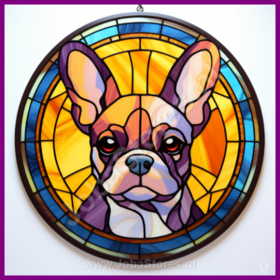 Diamond Painting Buntglas Hund - Französische Bulldogge 07