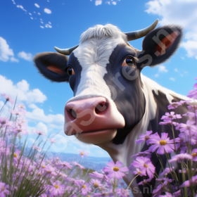 Diamond Painting Kuh im Feld 05