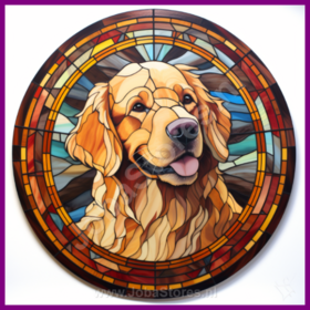 Diamond Painting Buntglas Hund - Golden Retriever 01