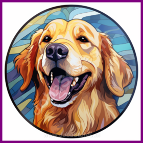 Diamond Painting Buntglas Hund - Golden Retriever 02
