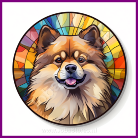 Diamond Painting Buntglas Hund - Keeshond 01