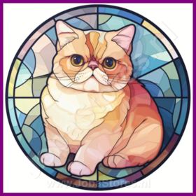 Diamond Painting Glas im Bleiglasstil Katze - Exotische Kurzhaar 01