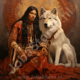 Diamond Painting Indianer mit Wolf 05