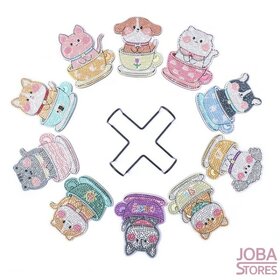 Diamond Painting Untersetzer 10 Hunde & Katzen (10 Stück)