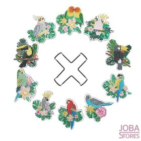 Diamond Painting Untersetzer 11 Vögel (10 Stück)