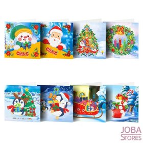 Diamond Painting Weihnachtskarten Set 10 (8 Stück)