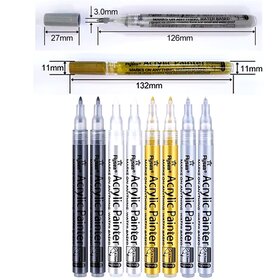 Acrylmarker extra fein schwarz, weiß, silber oder gold (6 Stück)