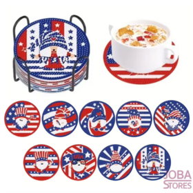 Diamond Painting Untersetzer - Amerika (9 Stück)