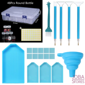 Diamond Painting Sortierbox 48 Fächer plus Werkzeuge 01