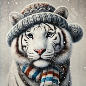 Diamond Painting Winter Weißer Tiger