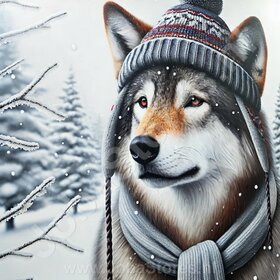 Diamond Painting Winterwolf