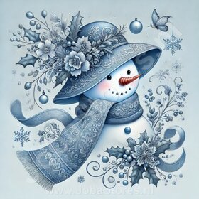 Diamond Painting Schneemann mit Hut 02
