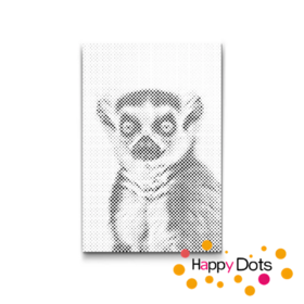 HappyDots DOT Painting Wildlife - Ringstaartmaki - Stippelschilderij