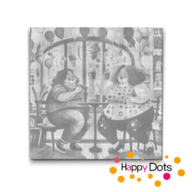 HappyDots DOT Painting Dikke Dames 19 - Stippelschilderij 50x50cm