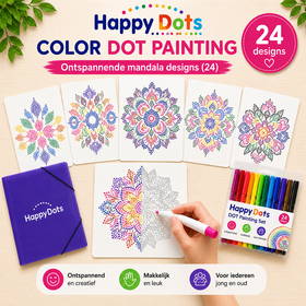 HappyDots Malvorlagen-Set mit Mandala-Motiven (Farbpunkte)