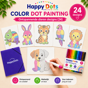 HappyDots Malvorlagen-Set mit bunten Tieren