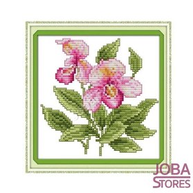Borduur Pakket Bloem 008 11CT Voorbedrukt (21x21cm)